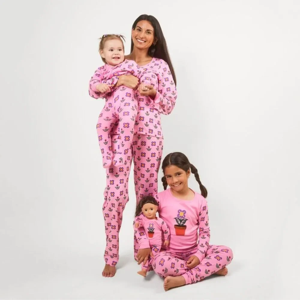 Leveret Footed Cotton Pajama Flower Pot 6-12
